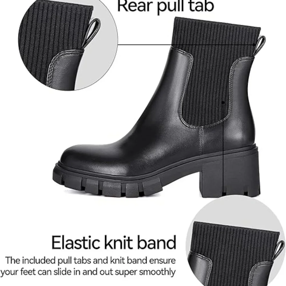 Women's Chelsea Ankle Boots Booties （black） - Picture 3 of 8